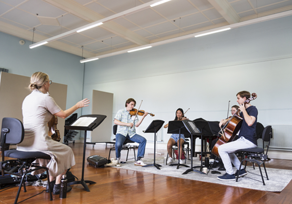 Sophie Rowell (ANAM Head of Chamber Music) during String Class