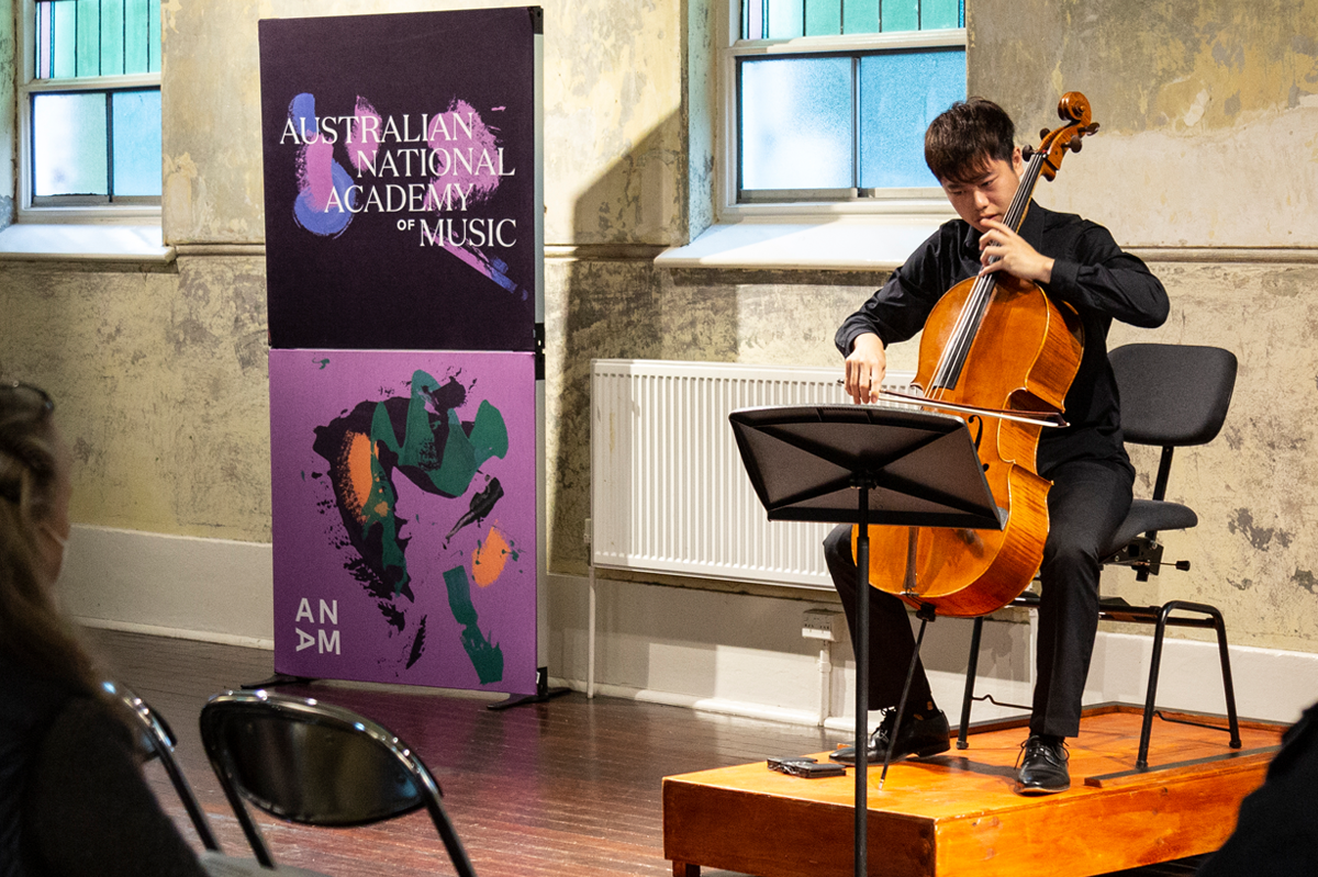 Dan Chiou (cello QLD) performing at the ANAM Set Festival