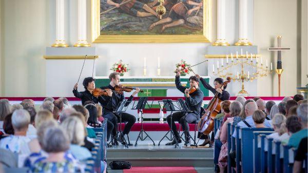 Affinity Quartet performing at the Kuhmo Church, Finland