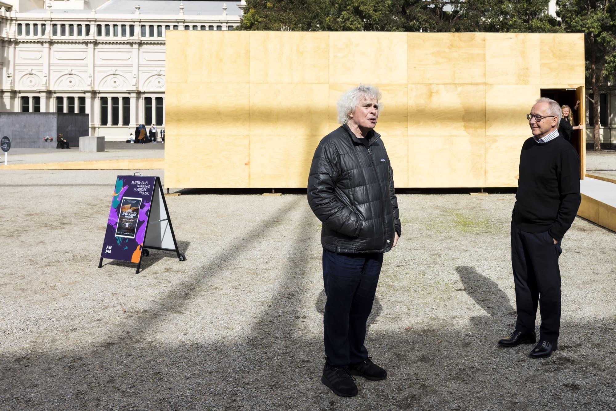 Nick Bailey with Sir Simon Rattle, ANAM Quartetthaus at Melbourne Museum 2023