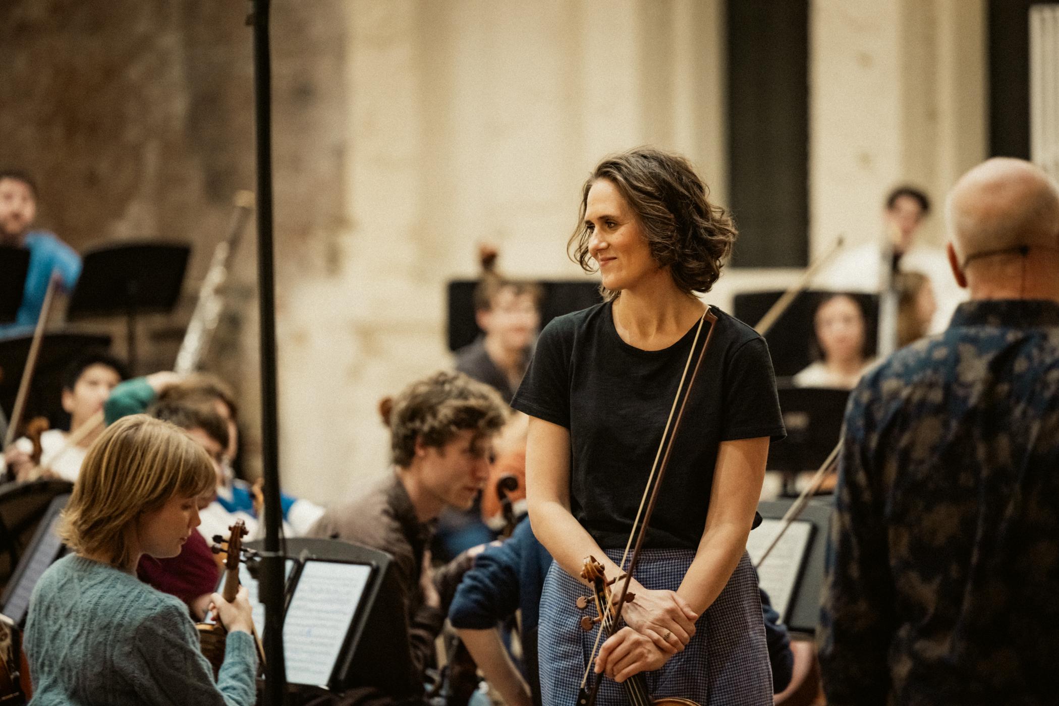 Stefanie Farrands in rehearsal with the ANAM Orchestra, 2024